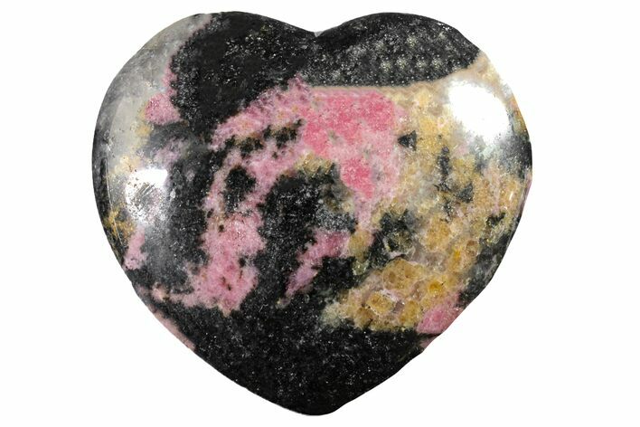 Polished Rhodonite Heart - Madagascar #160456